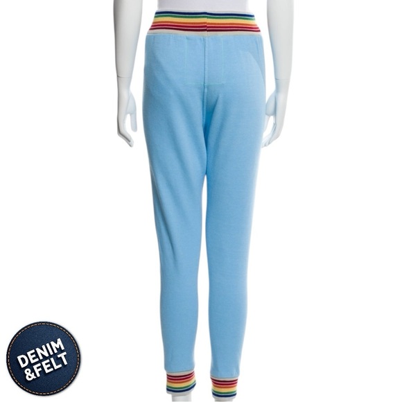 Aviator Nation Women’s Sky Blue Rainbow Rib Sweatpant/Joggers w/ Pockets| EUC🩵🌈 - Picture 6 of 15